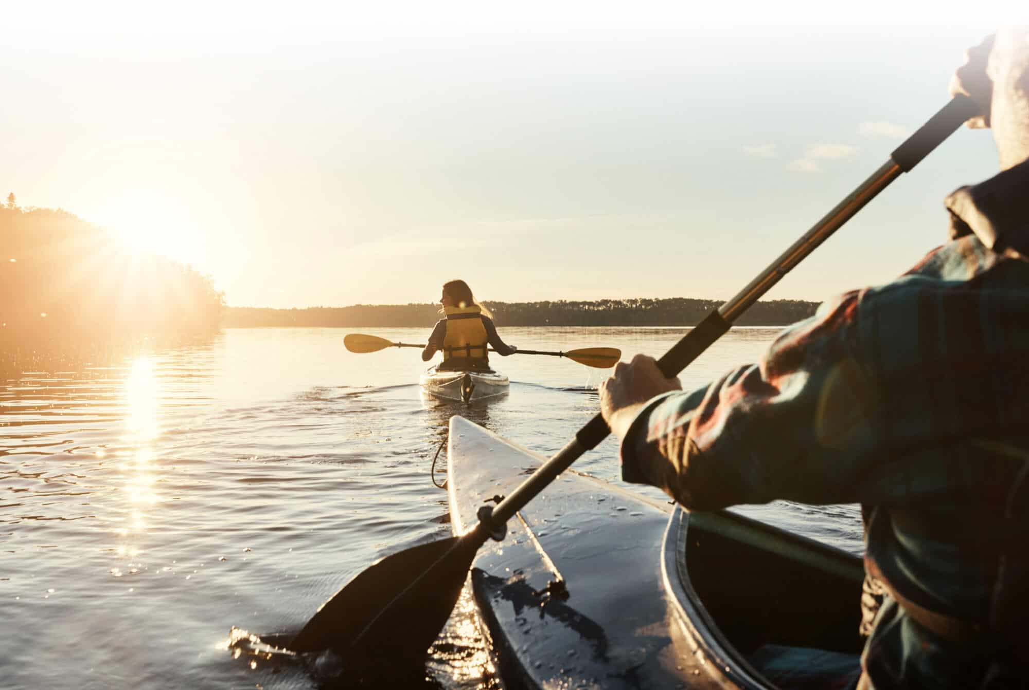 two people in kayaks